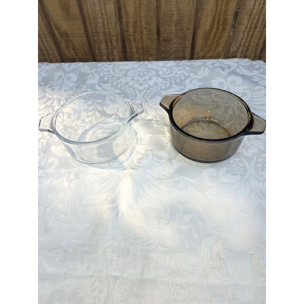 Vintage small casserole bowls heat resistant glass casserole dish